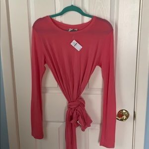 2/$12 Gap Long Sleeved NWT Pink Wrap top Size M
